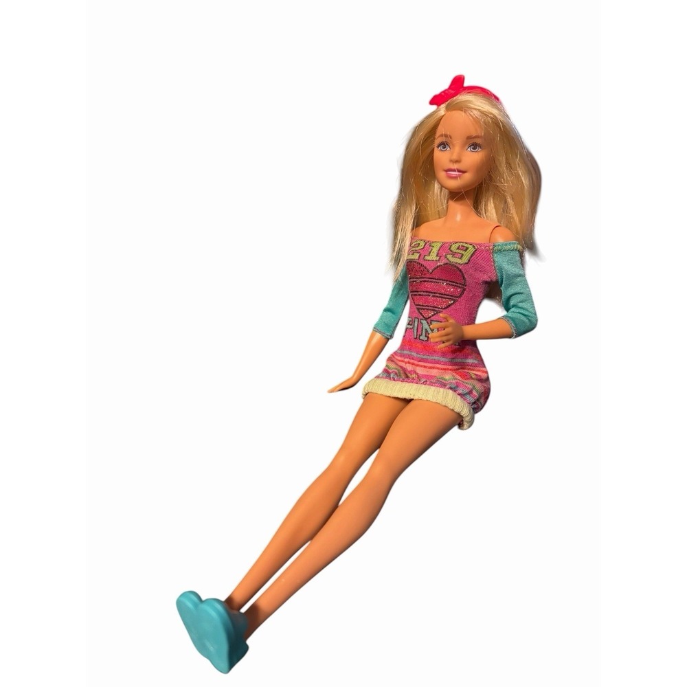 Barbie Doll Blonde Hair With Bow Shoes And Outfit Pink! Teen Girl